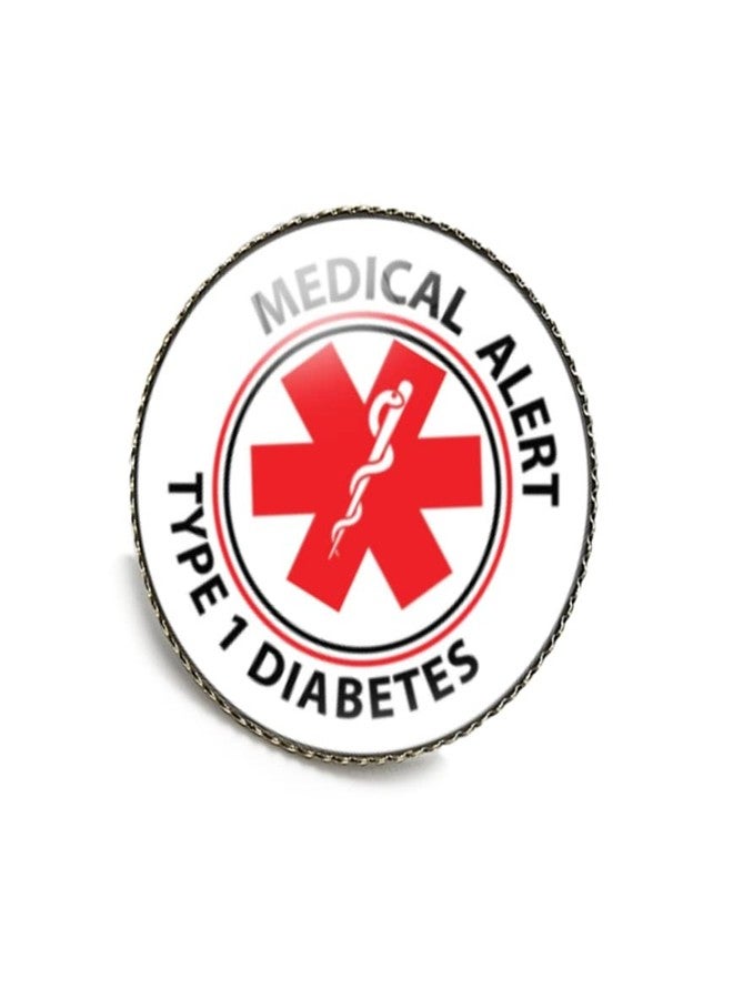 vmcoatdu Round 1 Inch Emergency Medical Technicians EMT Medical Alert Type Diabetes Pin Brooch Metal and Glass Revivalism Style Souvenir Badge Brooch for Hat Clothes Backpack (Color 4) - Image 4